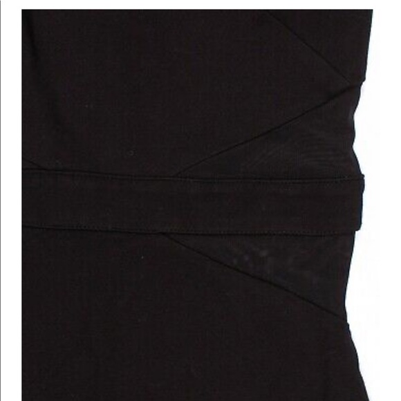 Bebe Black Cap Sleeve Mesh Cut Out Bodycon Mini Party Dress Size Small - Picture 5 of 9